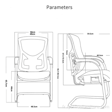 Prix ​​départ usine Ergonomie Tissu maille chaise de bureau réunion accoudoirs